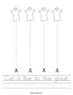 Cut a line to the ghost Handwriting Sheet