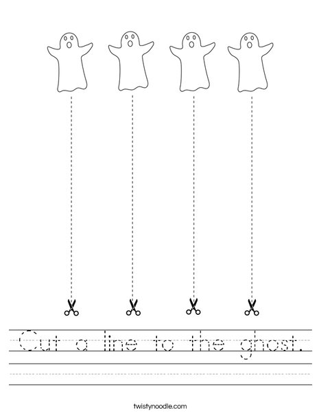 Cut a line to the ghost. Worksheet