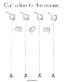 Cut a line to the mouse Coloring Page