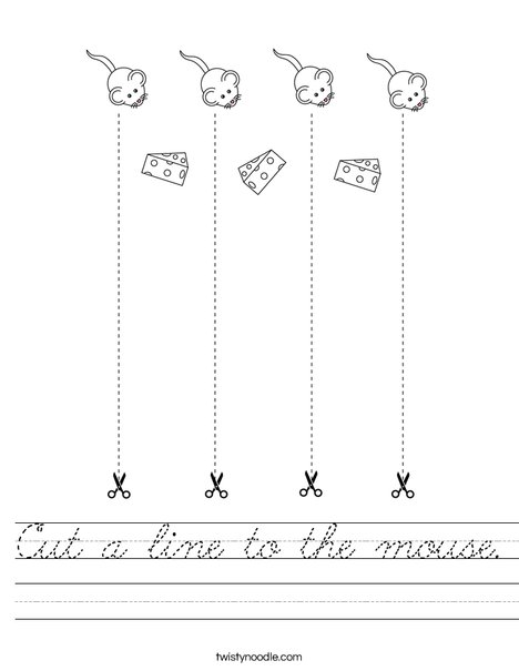 Cut a line to the mouse. Worksheet