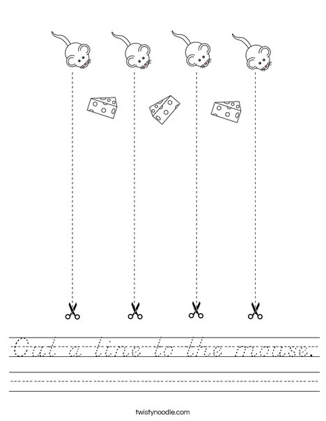Cut a line to the mouse. Worksheet