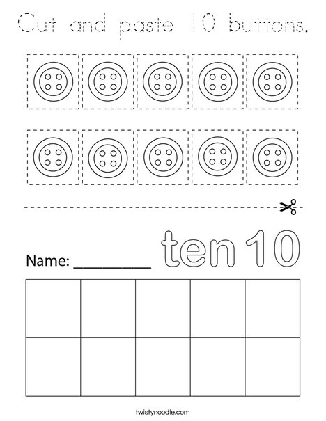 Cut and paste 10 buttons. Coloring Page