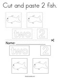Cut and paste 2 fish Coloring Page