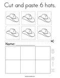 Cut and paste 6 hats. Coloring Page