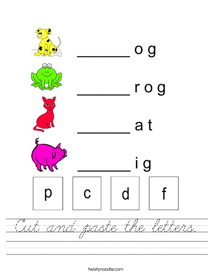 Cut and paste the letters. Worksheet