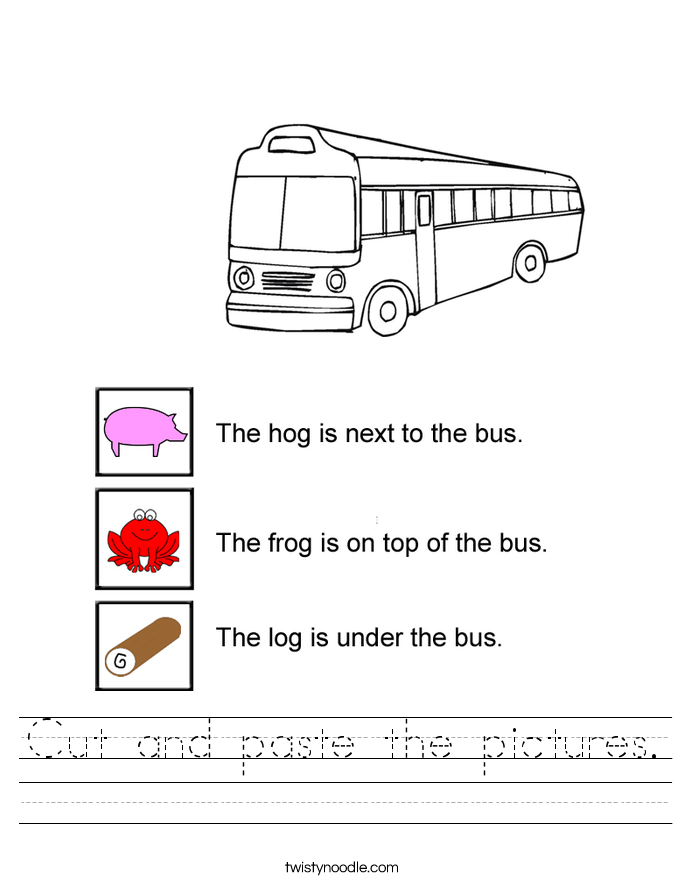 Cut and paste the pictures. Worksheet