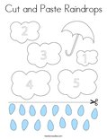 Cut and Paste Raindrops Coloring Page