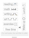 Cut and paste the activities in order. Worksheet