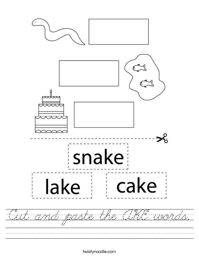 Cut and paste the AKE words. Worksheet