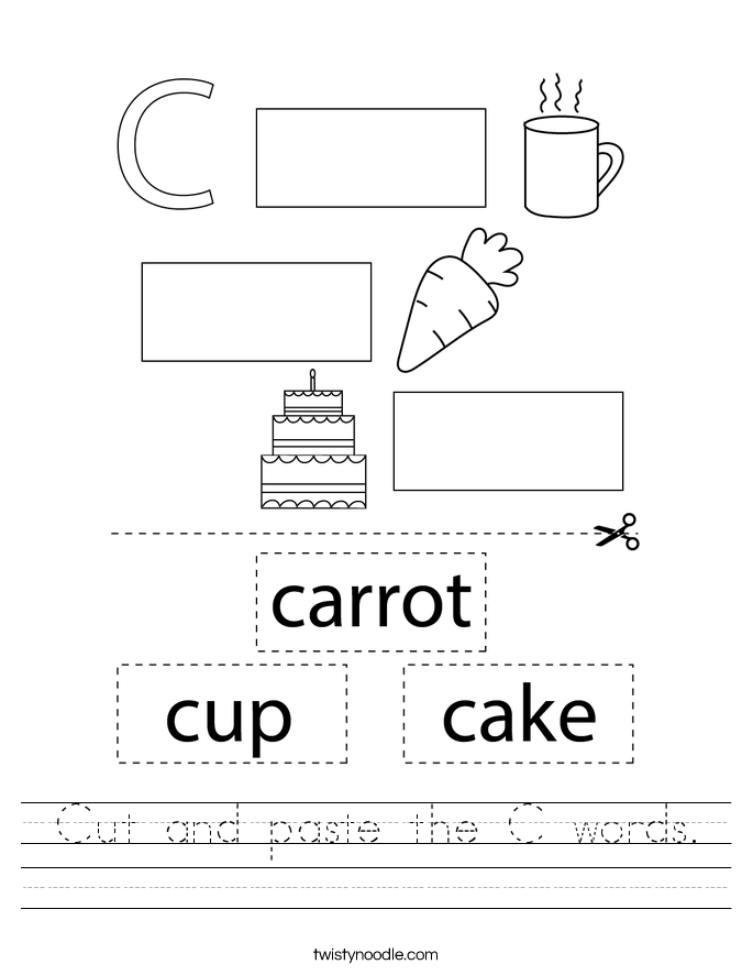 Cut and paste the C words. Worksheet