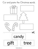 Cut and paste the Christmas words Coloring Page