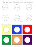 Cut and paste the circles in the correct place Coloring Page