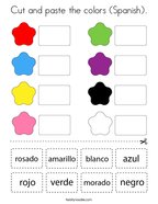 Cut and paste the colors (Spanish) Coloring Page