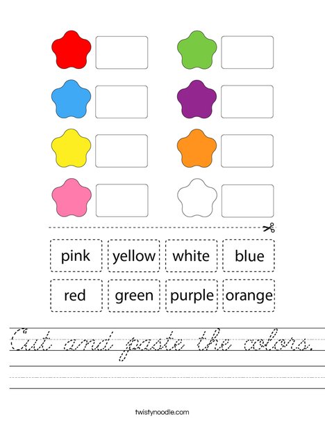 Cut and paste the colors. Worksheet
