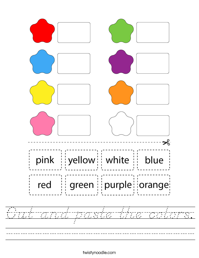 Cut and paste the colors. Worksheet