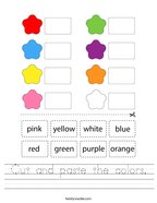 Cut and paste the colors Handwriting Sheet
