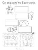 Cut and paste the Easter words Coloring Page
