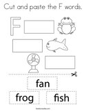 Cut and paste the F words Coloring Page