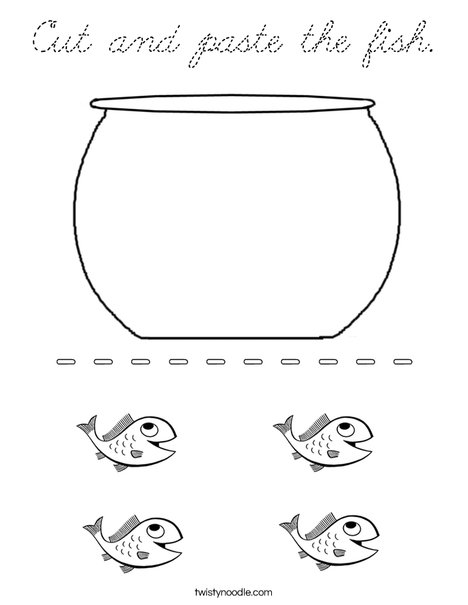 Cut and paste the fish.  Coloring Page