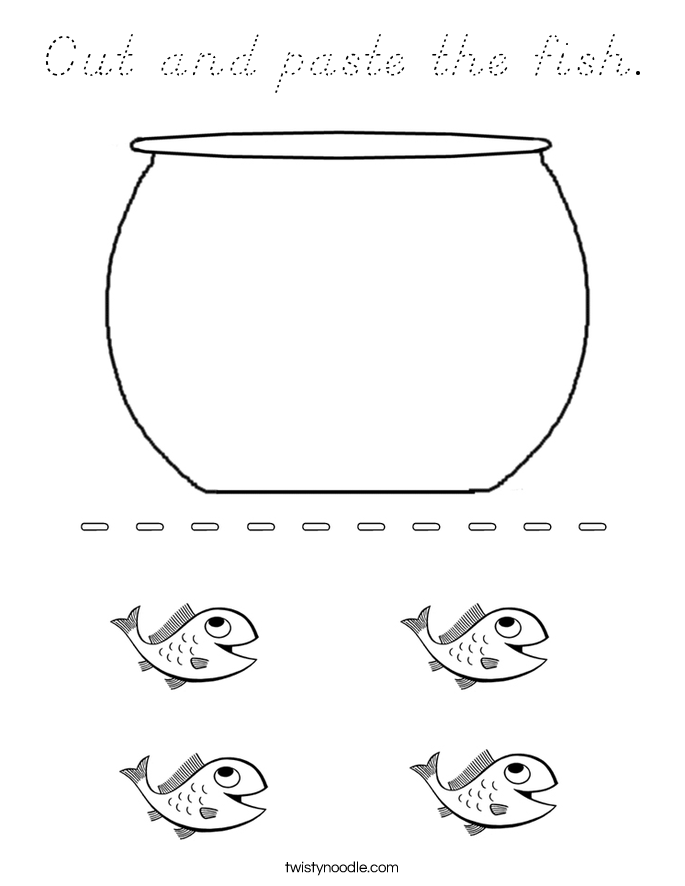 Cut and paste the fish. Coloring Page