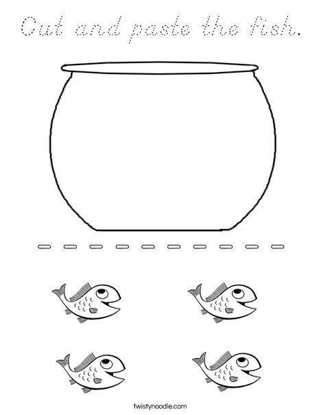 Cut and paste the fish.  Coloring Page