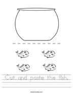 Cut and paste the fish Handwriting Sheet