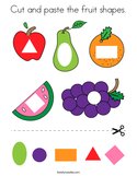 Cut and paste the fruit shapes Coloring Page