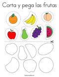 Corta y pega las frutas Coloring Page