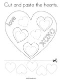 Cut and paste the hearts Coloring Page
