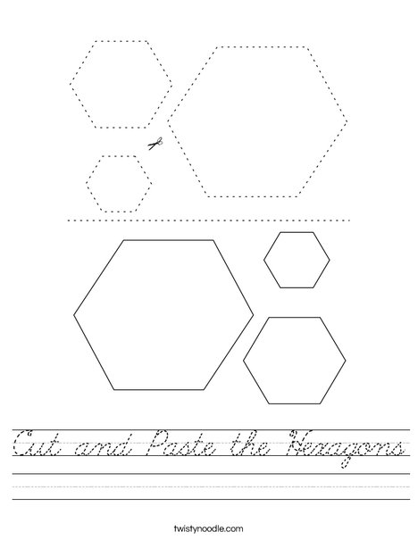 Cut and Paste the Hexagons Worksheet