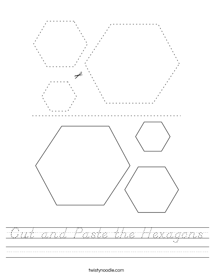 Cut and Paste the Hexagons Worksheet