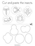 Cut and paste the insects. Coloring Page