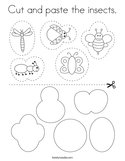Cut and paste the insects Coloring Page