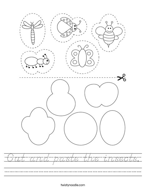 Cut and paste the insects. Worksheet