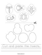 Cut and paste the insects Handwriting Sheet