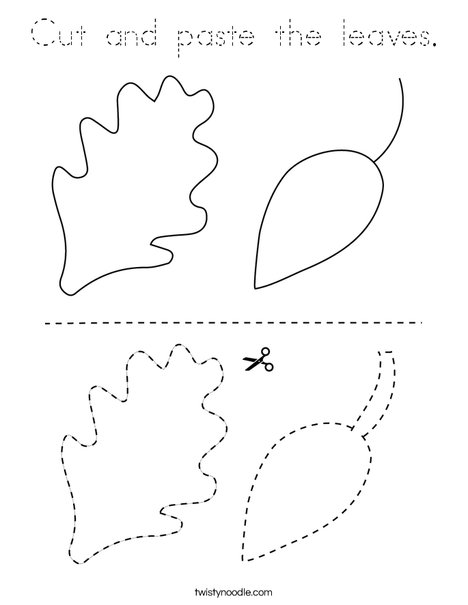 Cut and paste the leaves. Coloring Page