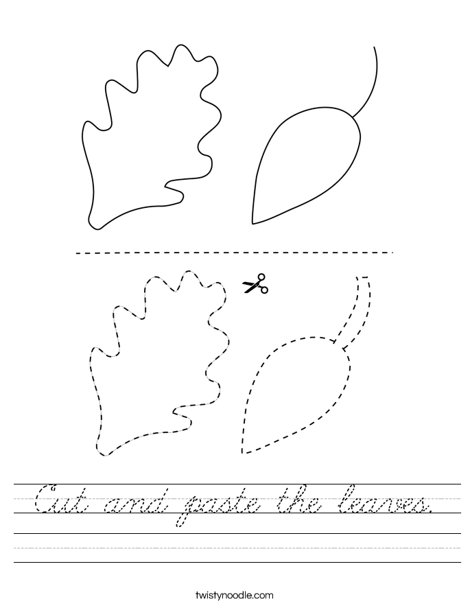 Cut and paste the leaves. Worksheet