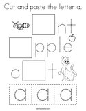 Cut and paste the letter a Coloring Page