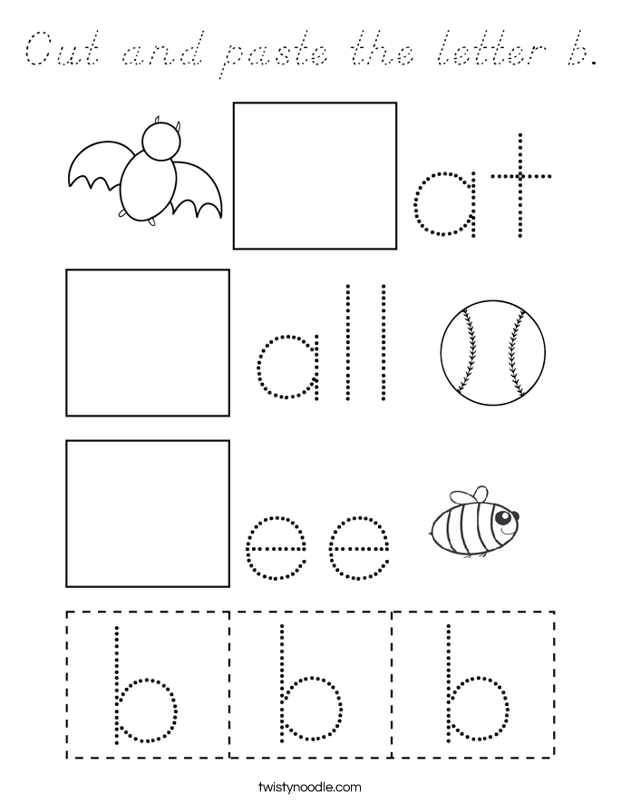Cut and paste the letter b. Coloring Page