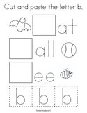 Cut and paste the letter b Coloring Page