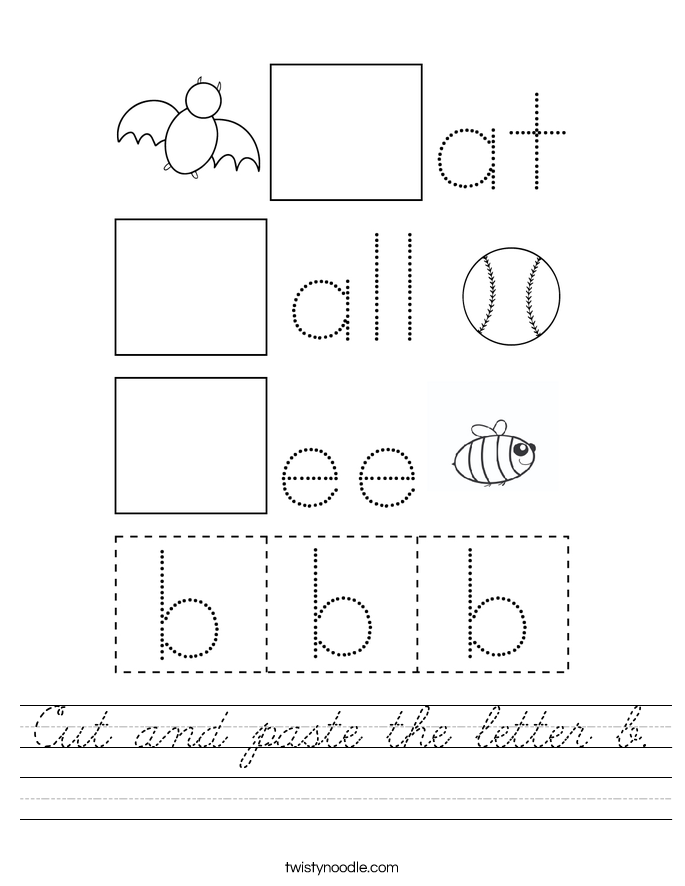 Cut and paste the letter b. Worksheet