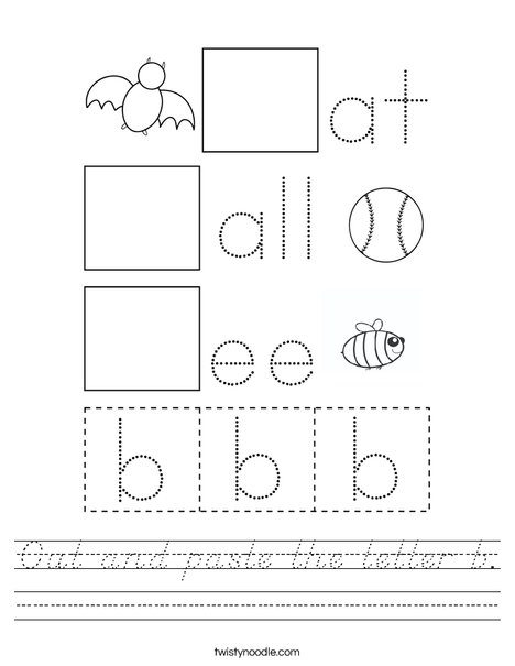 Cut and paste the letter b. Worksheet