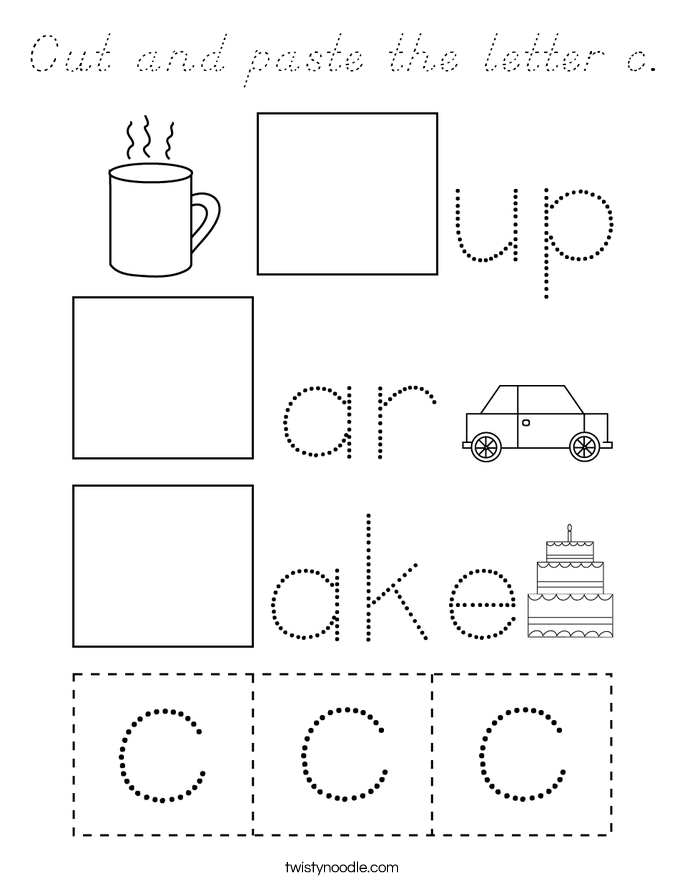 Cut and paste the letter c. Coloring Page