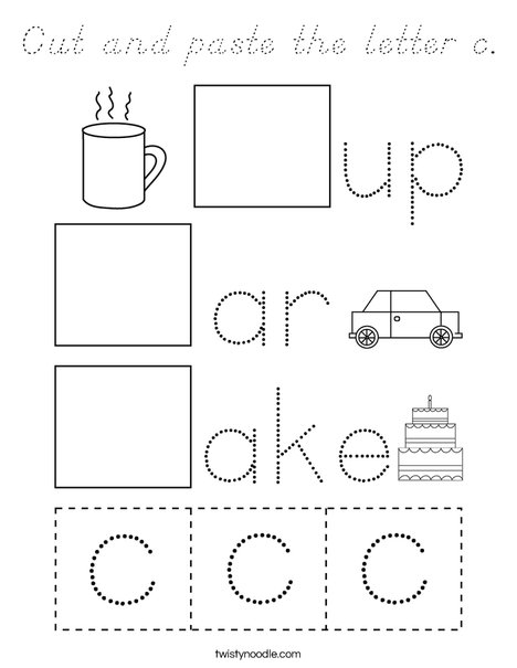 Cut and paste the letter c. Coloring Page
