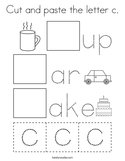 Cut and paste the letter c Coloring Page