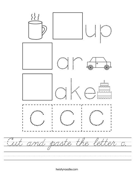 Cut and paste the letter c. Worksheet