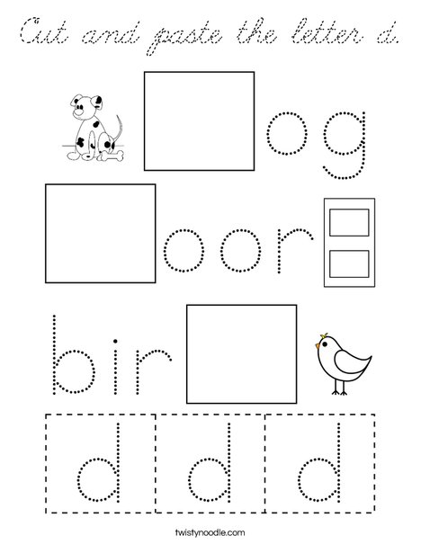 Cut and paste the letter d. Coloring Page