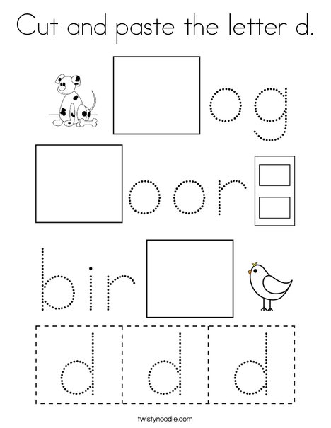 Cut and paste the letter d. Coloring Page