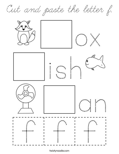 Cut and paste the letter f. Coloring Page