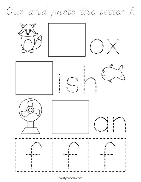 Cut and paste the letter f. Coloring Page
